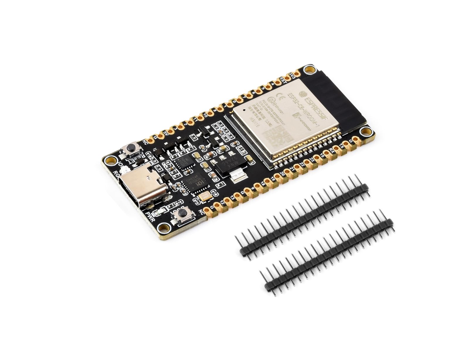 Waveshare ESP32-C6 RISC-V Mikrocontroller Dev Board, Integriert WiFi 6, IEEE 802.15.4 (Zigbee 3.0&Thread) und BLE 5, ESP32-C6-WROOM-1-NX Serienmodul, Unterstützt USB/UART Entwicklung, 16M Flash