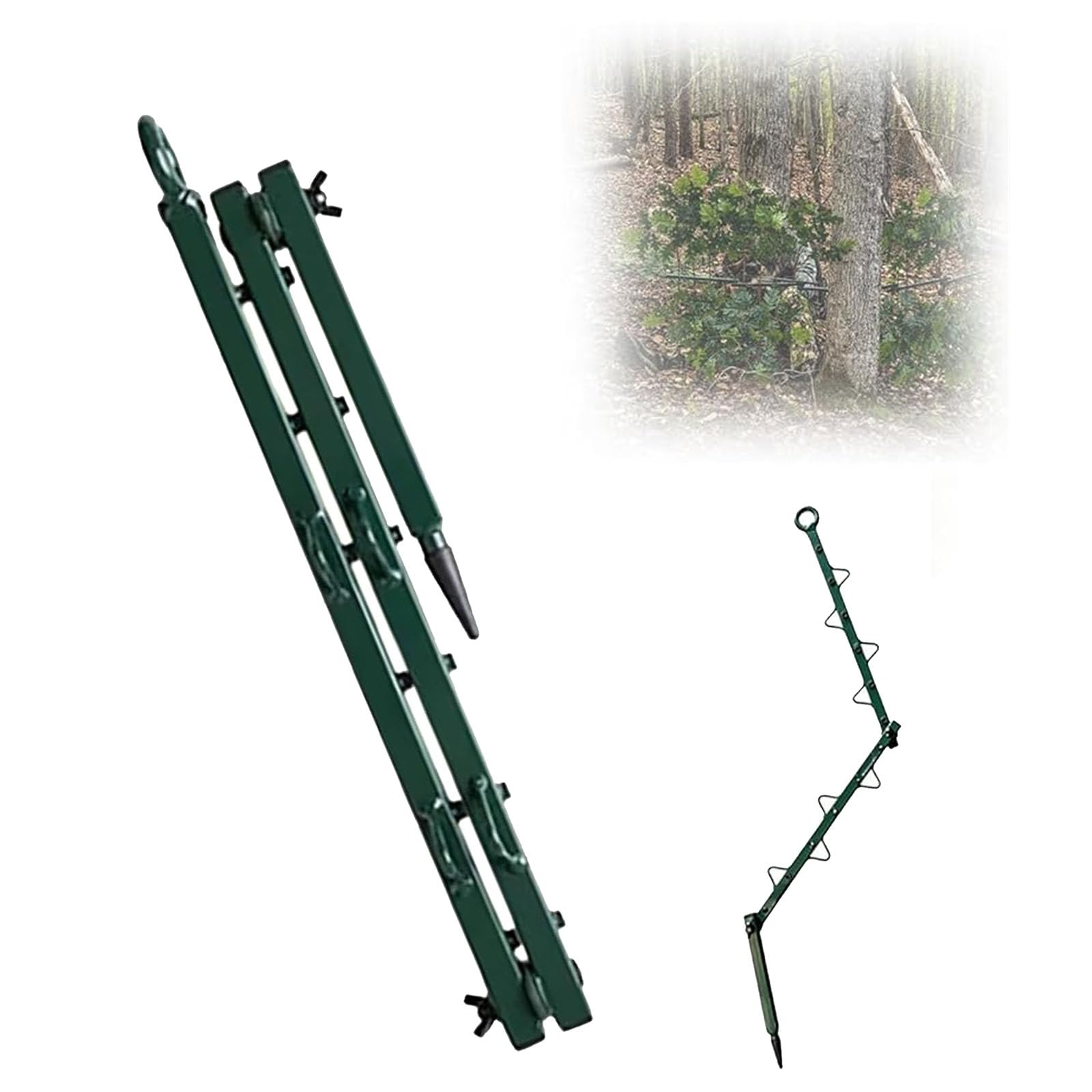GAENZA Hunting Concealment Branch Screening Stand Portable, Adjustable Multi-Hook Camouflage Blind Holder, Camo Cover Tree Stand Blind Kit for Deer Turkey Hunting Outdoor Hunt Accessories,2Pcs