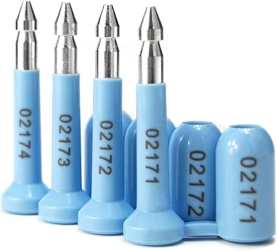 Leadseals Bolt Seals High Security Cargo Container Seal Numbered Tamper Evident Shipping Seal for Truck Trailers-Container-Rail Cars-Wagon Carriage Van Door Latches ISO17712 10 PCS, Blue