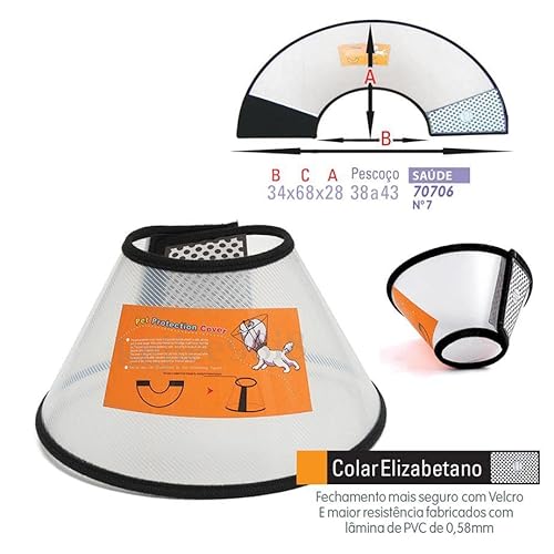 Chalesco Colar Elizabetano 7 74Cmx37Cm Para Cães