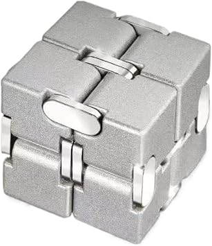 Infinity Cube Aluminum Alloy Adult Stress Relief Hand Vent Fun Boredom Artifact Toy Silver