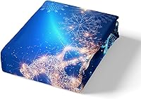 Vista 4 de jejeloiu Juego de funda de edredón de Navidad, árbol de Navidad, estampado de ciervos, juego de funda de edredón de Navidad, juego de funda