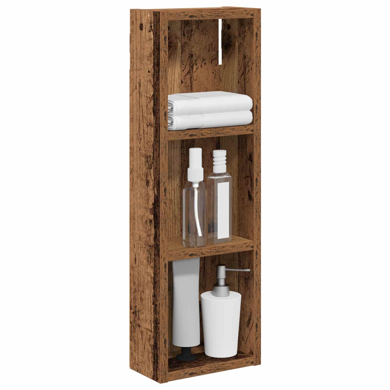 vidaXL Bathroom Wall Cabinet Old Wood 20 x 10 x 60.5 cm