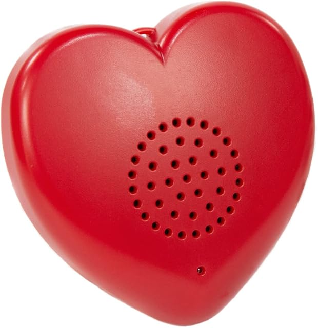 Talking Products, Talking Heart Voice Recordable Sound Button, 2 Minutes Recording. Create your own Personalised Memory Bear, Talking Teddy Plush Toy or Baby Heartbeat Keepsake (Red)