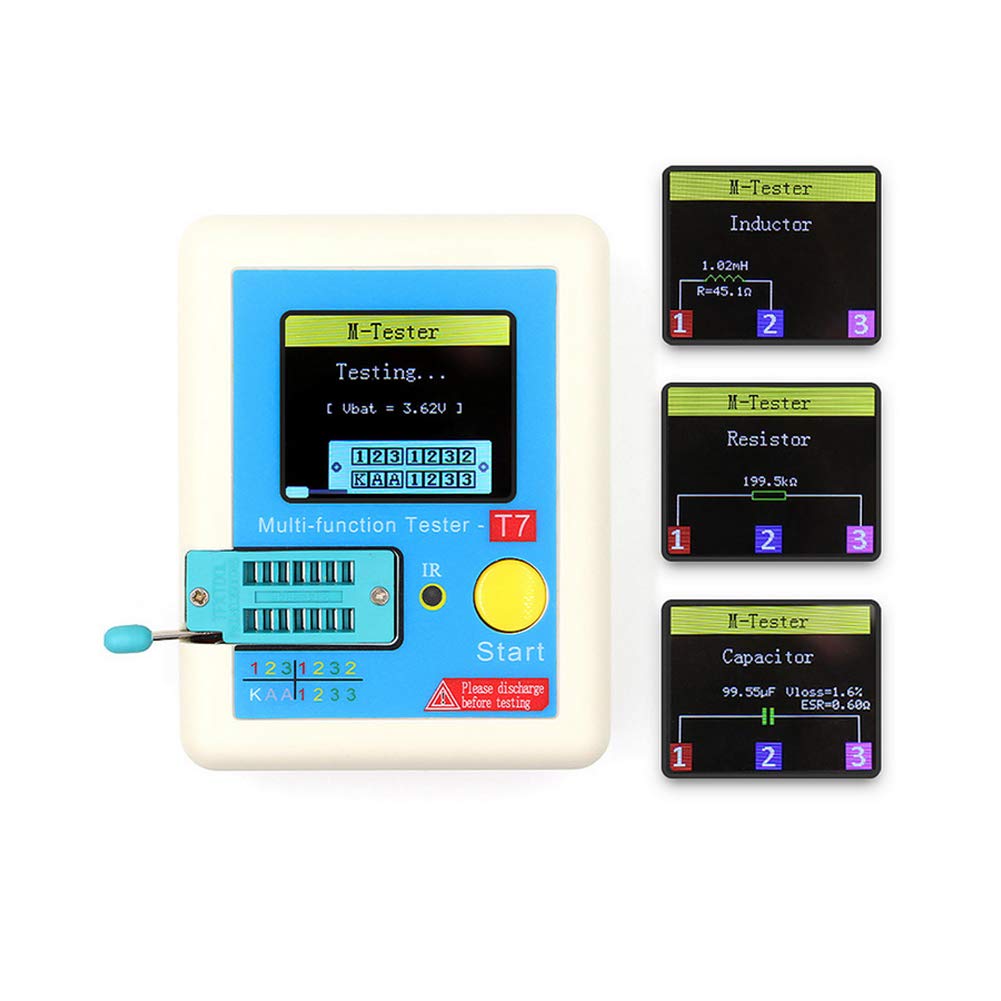 Treedix LCR-T7 Meter Graphical Transistor Tester 3.5 inch TFT Graphic Display Resistance Capacitance Meters Multi-Function Tester LCR/ESR/NPN/PNP/MOSFET