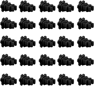 Electric Fence Wire Holding Insulators, Screw Tight Round Post Insulator, Post Clips Insulators, Two Piece Suit, Pack of 25, Black