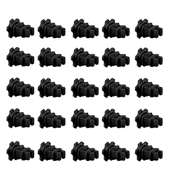 FENCE SHOCK 25PCS Screw Tight Round Post Insulator, Electric Fence Wire Holding Insulator, Two Piece Suit,Black