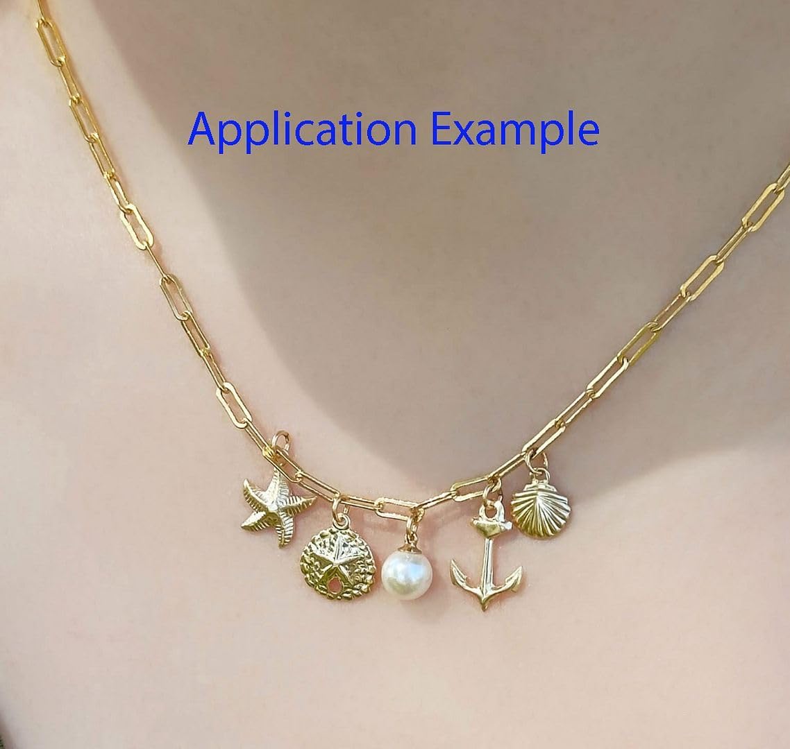 Adabele 2pcs Real 1/20 14K Gold Filled Small Charm Drops No Tarnish for Earrings Bracelet Anklet Necklace Personalized Craft Jewelry Making