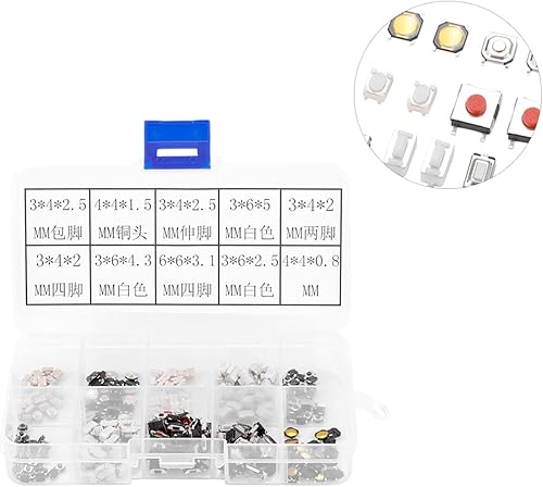 Miniatura 4 de Tactile Push Button Micro Switch 250Pcs Tactile Push Button Micro Switch Assortment for Car Remote Control Key with Box Pressure switches Touch 12v