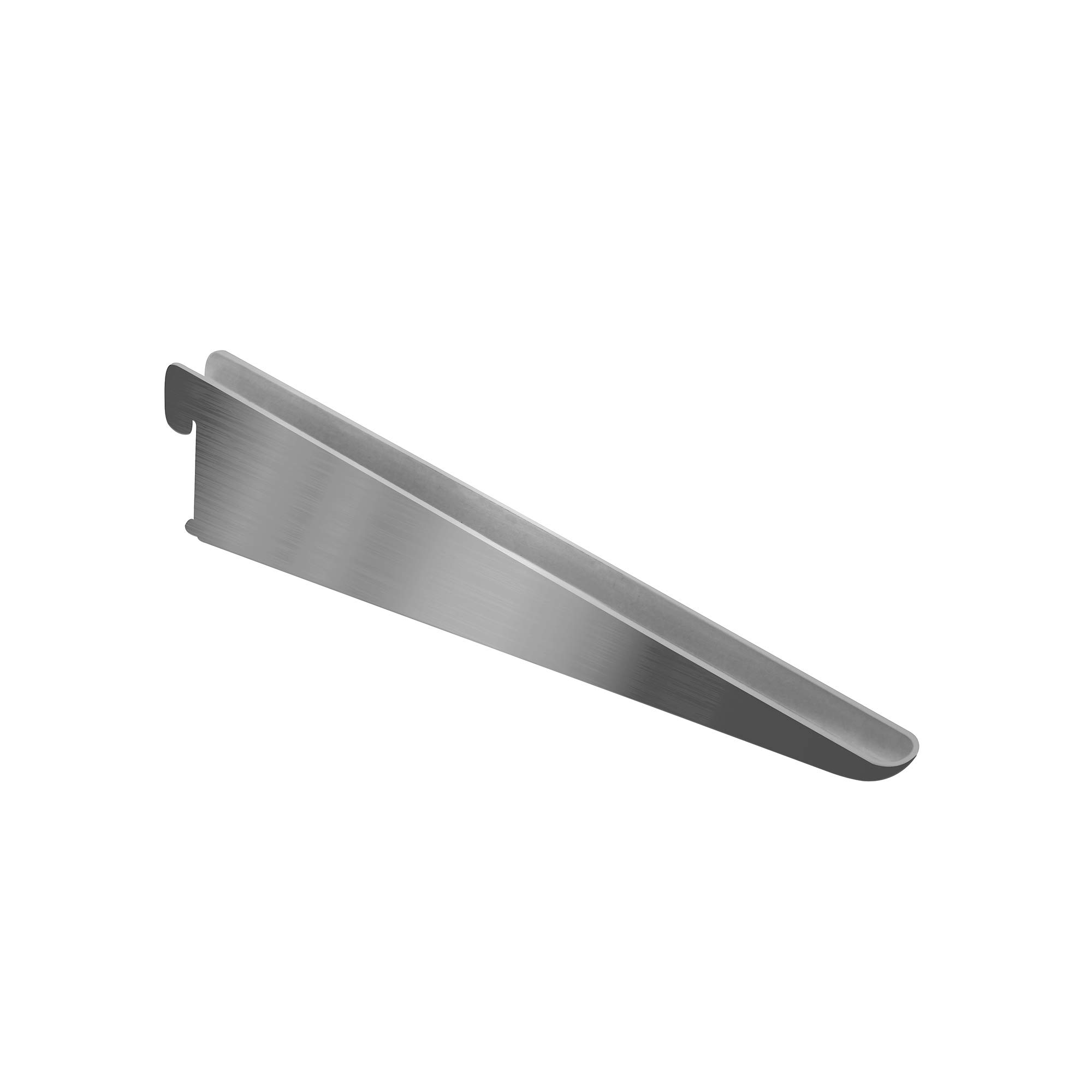 10 Pack Twin Slot Shelf Bracket Antibacterial (Chrome), Wall Mounted Double Slot Shelving, Adjustable, Modular Shelves Bracket (370mm)