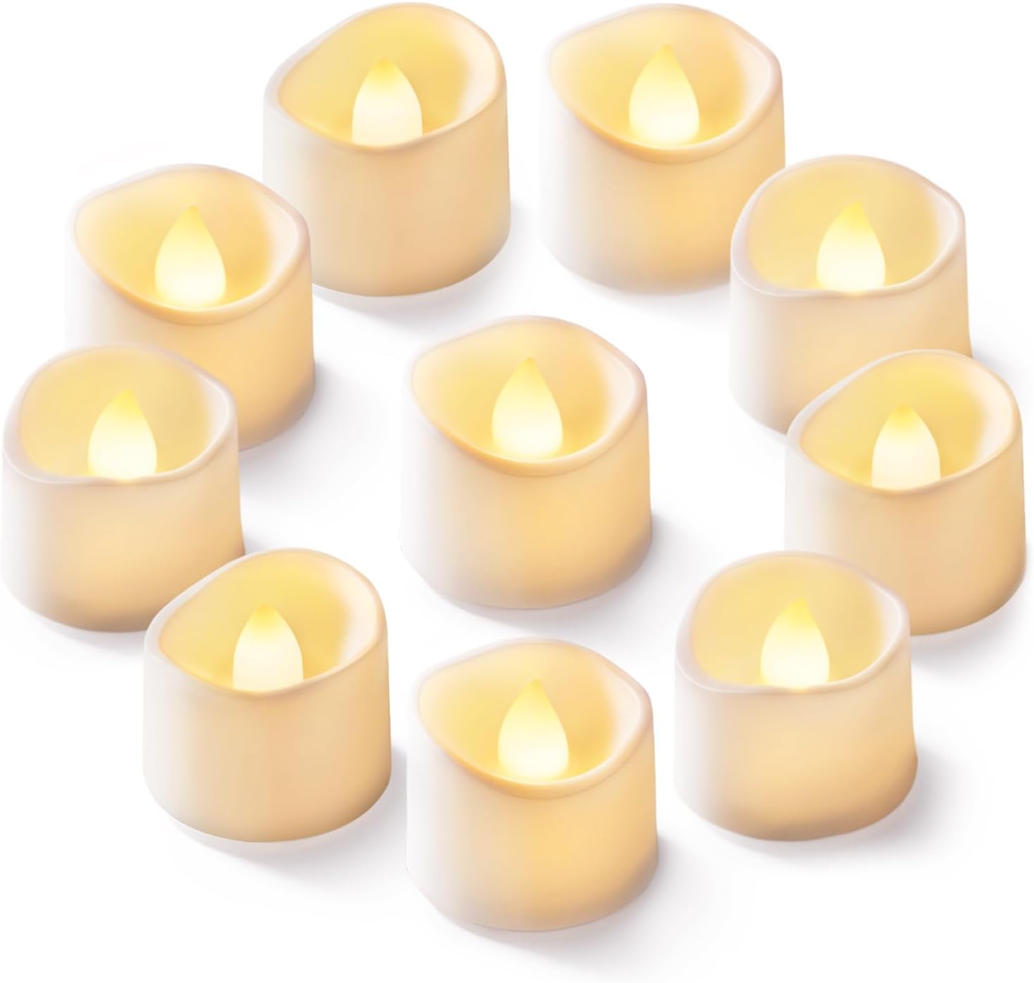Homemory 12 Pack LED Tea Light, Flameless Candles Flickering Bright ...