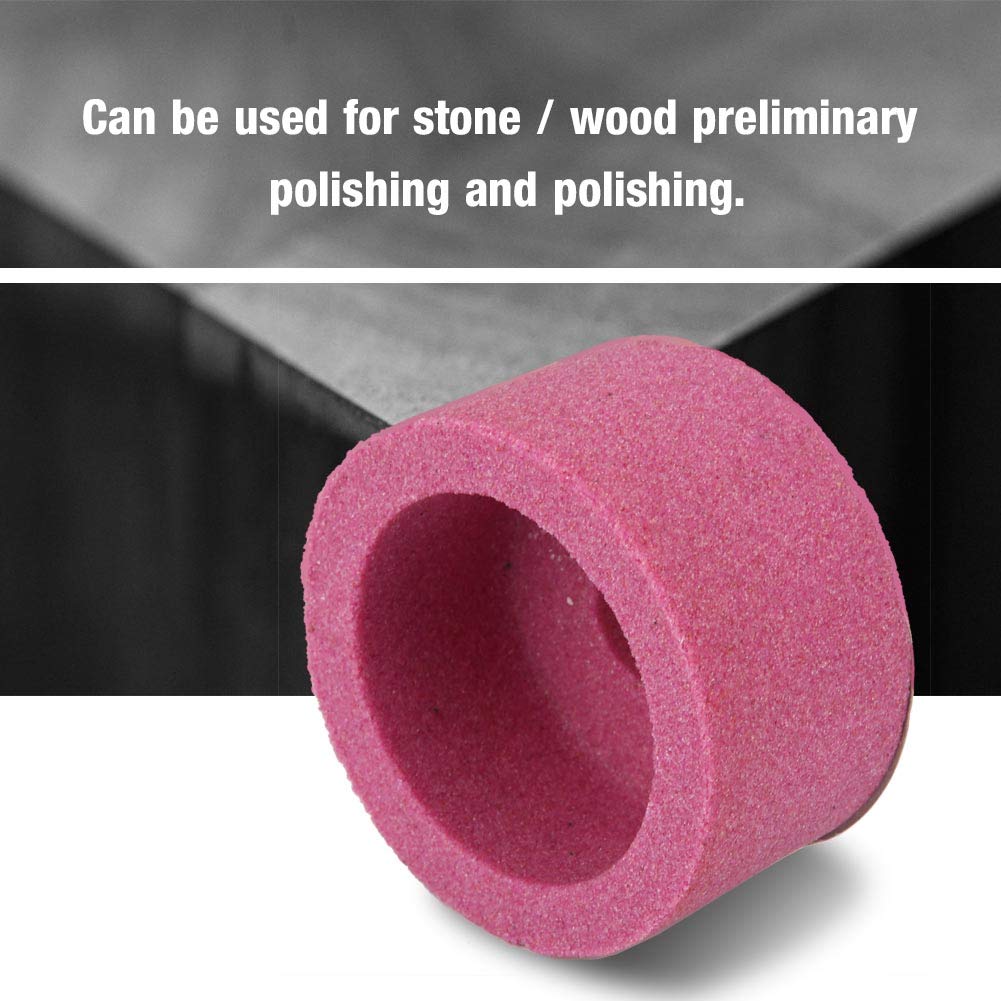 Corundum Grinding Wheel, 75x40x20mm 46/120 Grit Polishing Wheel Ceramic Corundum Cup Type Hardened Steel Grinding Machine Pneumatic for Electric Rotary Grinding Machine White (Red 120#)