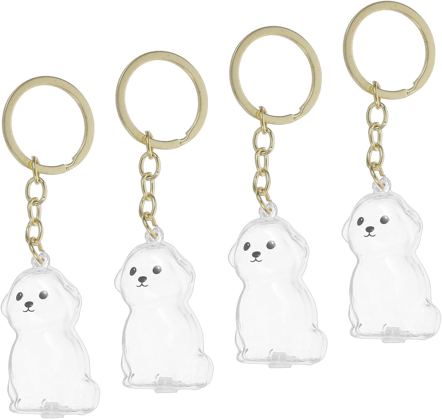 Mikinona 4pcs Dog Hair Memorial Box with Keychain, Abs Portable