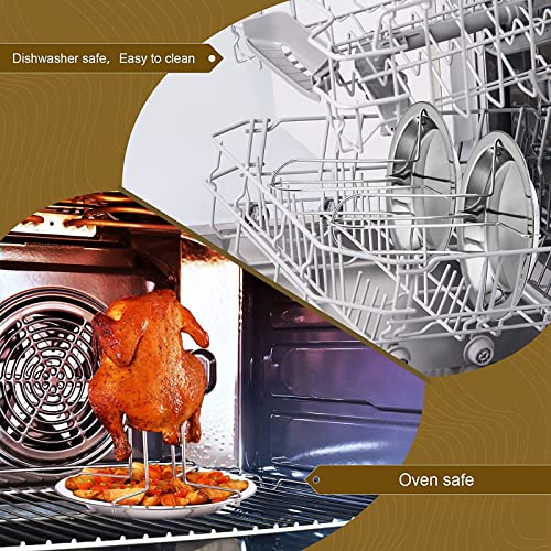 ZARADU Vertical Roaster Holder With Drip Oil Pan, Chicken Roaster Rack - Image 4
