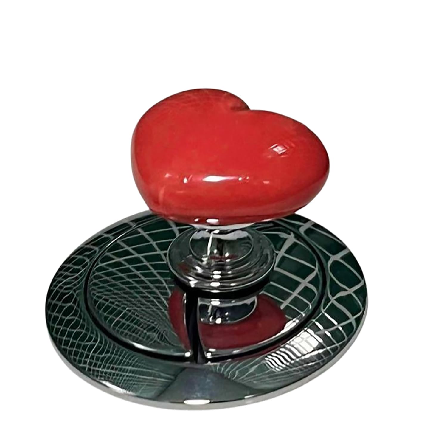 Love Heart Shaped Toilet Tank Button Simple Colorful Love Heart Toilet Tank Button Toilet Press Tool Accessory (RED)