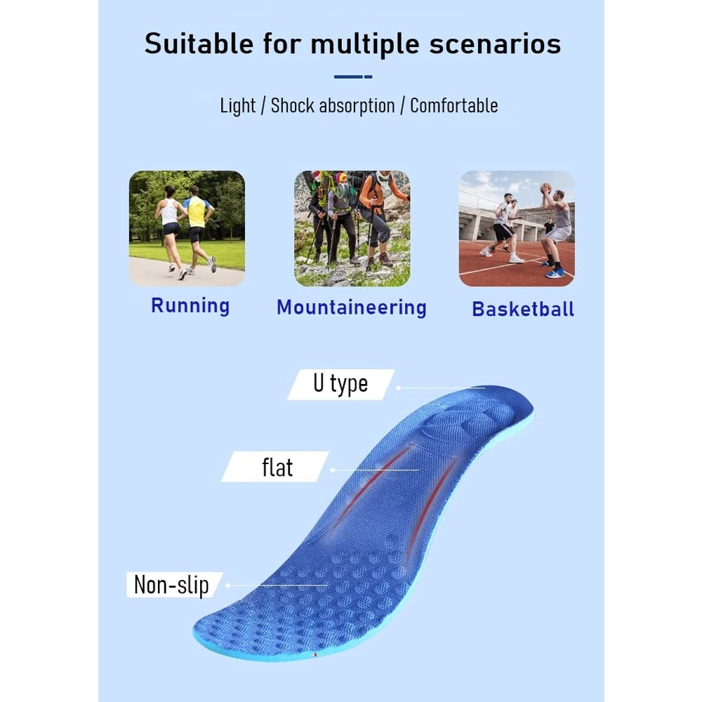 Plantillas de espuma viscoelástica para hombres y mujeres, plantillas de espuma viscoelástica para mujeres, soporte de pies, GANFANREN 1 par de plantillas suaves deportivas para correr para pies,
