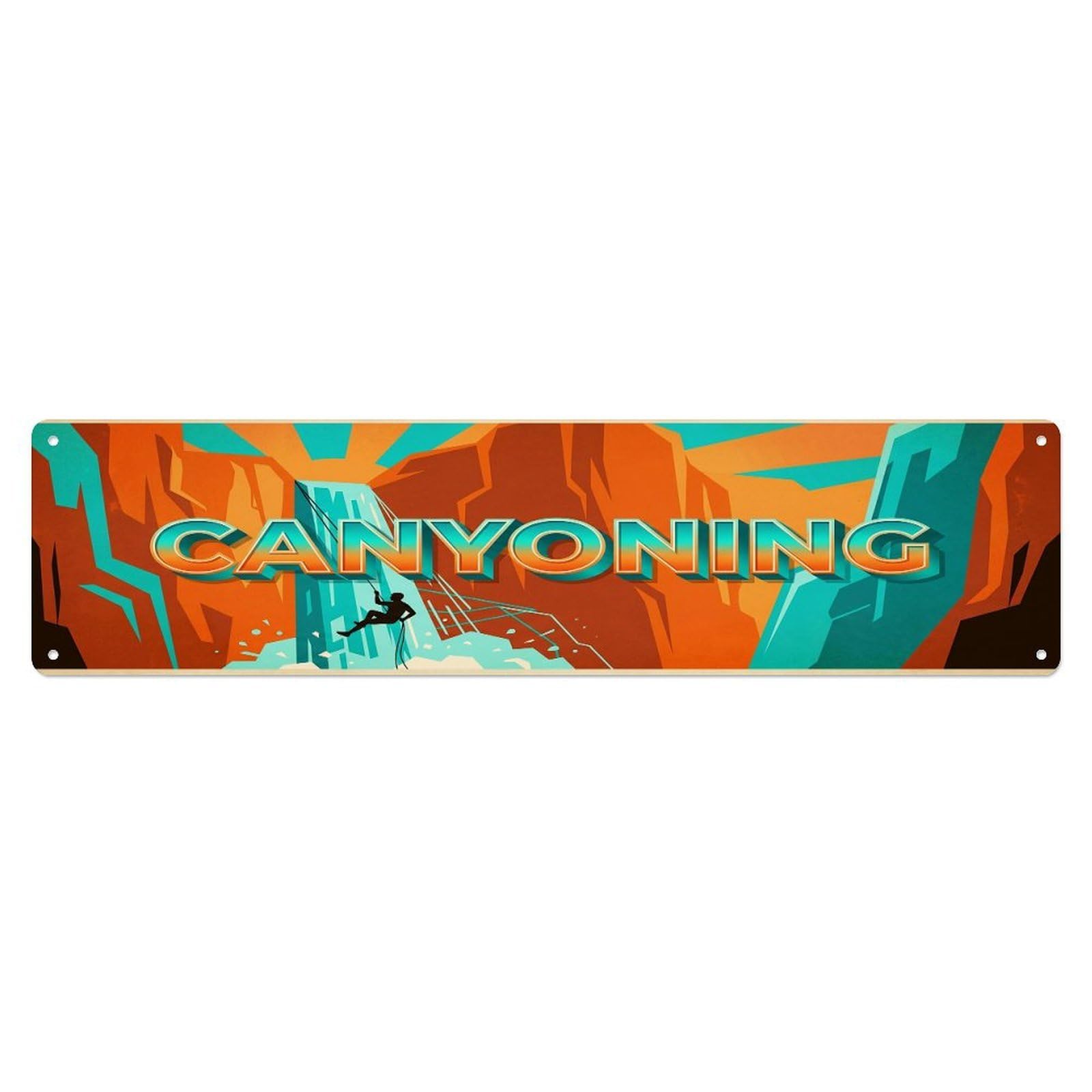 Olhnbad 4X16inch(10X40cm) Vintage Canyoning Outdoor Activity Sports Metal Tin Sign