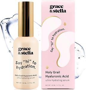 grace & stella Award Winning Hyaluronic Acid Serum for Face (50ml) Hydrating Hyaluronic Acid - Acide Hyaluronique Face - Anti Aging Serum to Hydrate, Remove Fine Lines, Wrinkles, Boost Collagen
