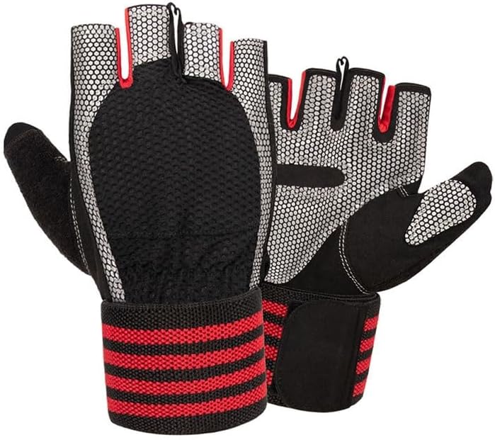 Fitness Sports Exercise Weightlifting Wrist Guard Anti-Slip Nylon Half Finger Gloves