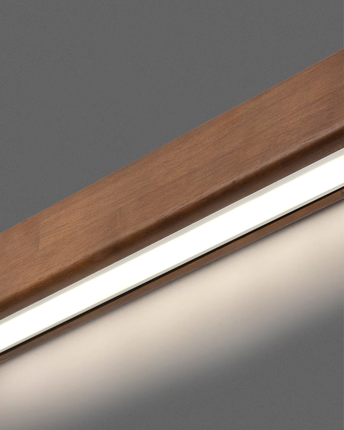 da a Sospensione lineare con Telecomando, Tavolo da Pranzo a LED in Legno dimmerabile, da di Design, Dario per Cucina, Ufficio (Wood-1, 150 cm) (Wood1 60 cm)