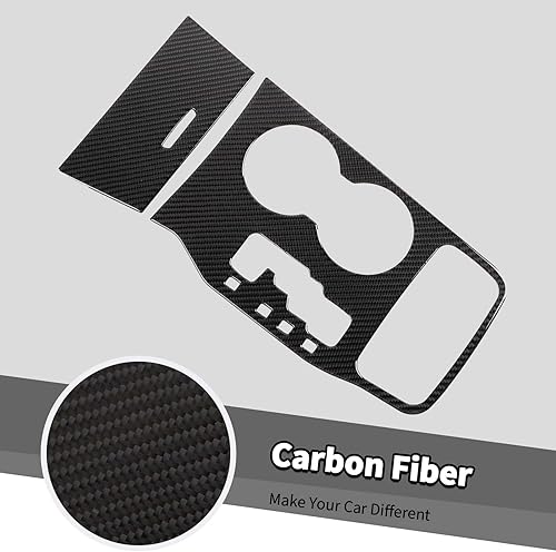 Miniatura 5 de Jimen Compatible con Jeep Grand Cherokee 2011-2013, 2 cubiertas de panel de palanca de cambios, fibra de carbono