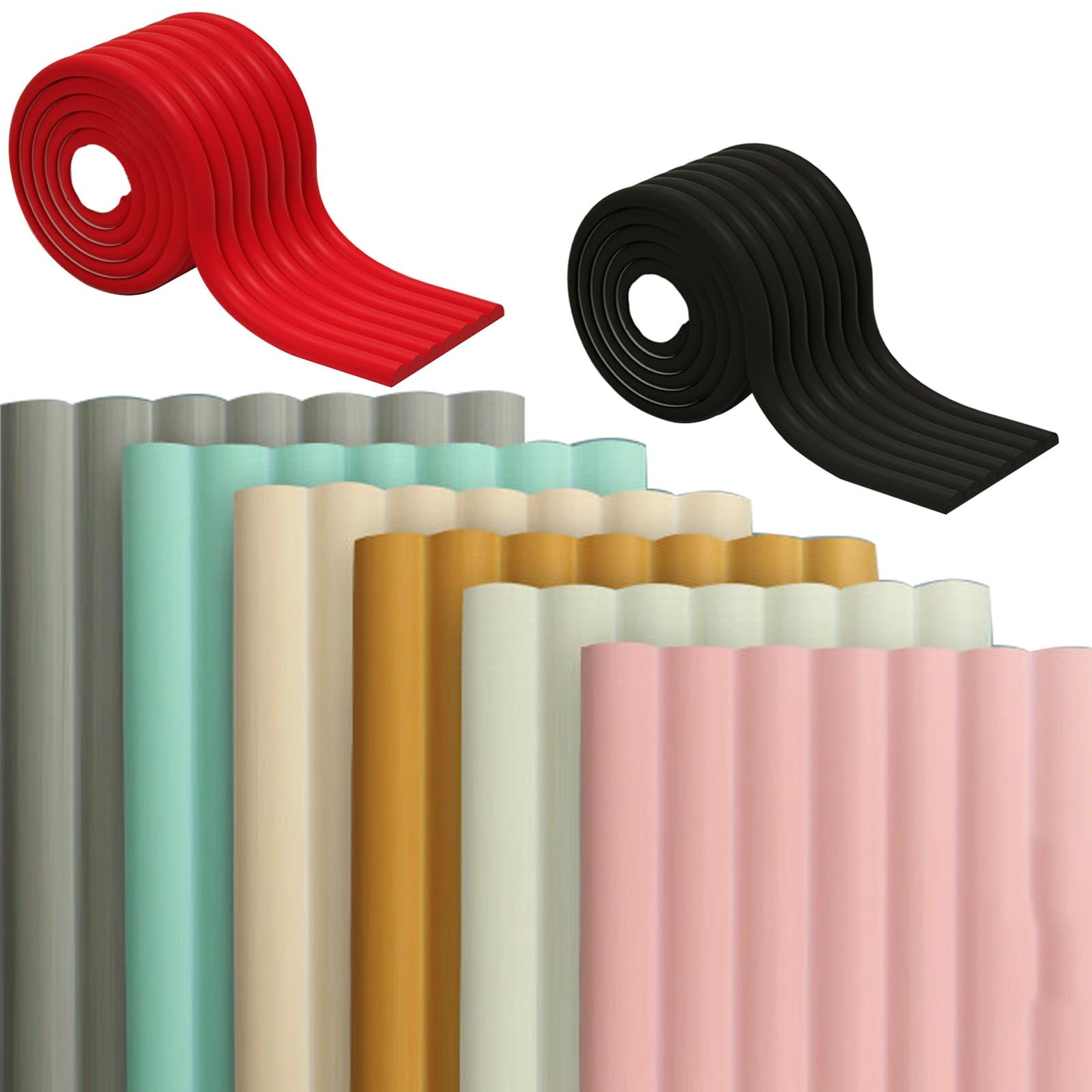 Protections de pare-chocs de table en mousse souple beige 10M, forme en W amortissante et robuste