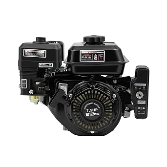 212CC Engine, 7.5HP 4 Stroke Gas Engine Shaft 20mm Diameter | Go Kart Engine Pull Start Single Cylinder Industrial Grade Replacement for Go Karts Compressors Lawn Mowers Water Pumps