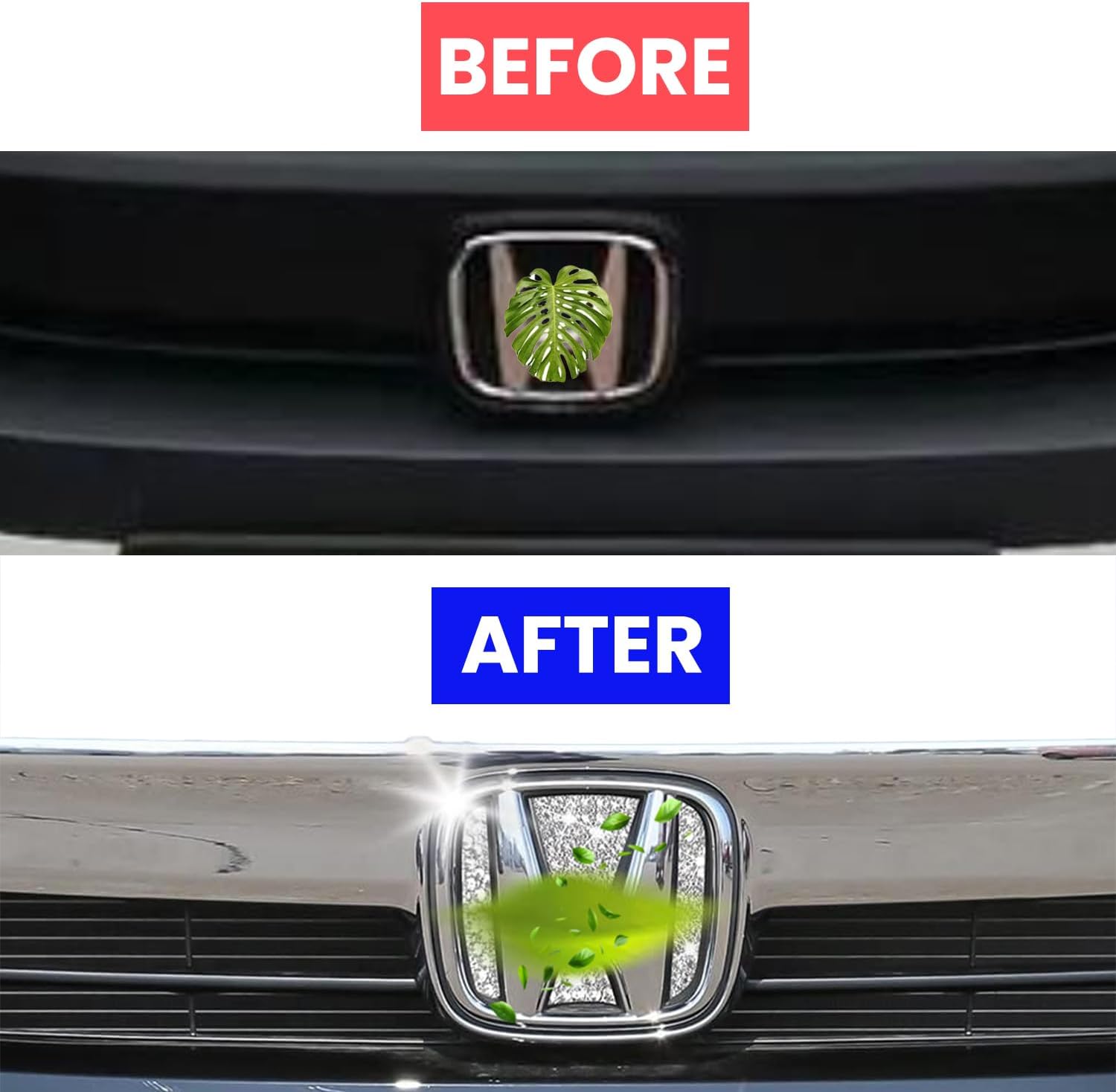 Bling Crystal Car Front Emblem Cover Sticker Compatible with Honda 10th Gen Civic Sedan 2022 2021 2020 2019 2018 (car Front Logo)