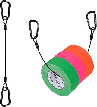 Selens Electrical Tape Holder for Gaffers Tape, Quick Lock Steel Clip Snap Hooks with 15" Hanging Rope for Photography, Film, Stage and Television Production Carrying Tools