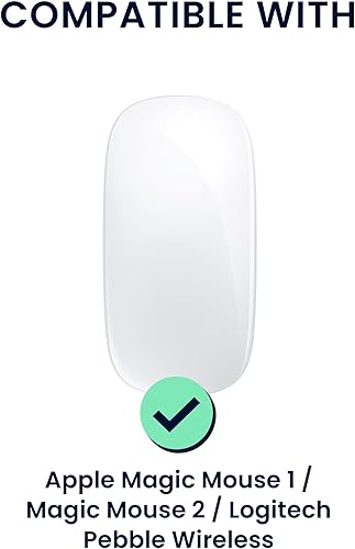 Vista 2 de kwmobile Soporte de escritorio vertical con Bluetooth para mouse compatible con Apple Magic Mouse 1 / Magic Mouse 2 / Logitech Pebble Wireless Stand