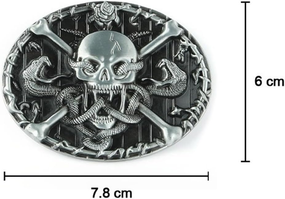 Skull Belt Buckle Western Cowboy Belt Buckles Novelty Skeleton Belt Buckle for Men Women