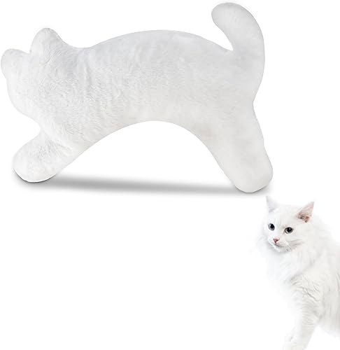 Almohada larga de felpa corporal de gato, 22 pulgadas, almohadas suaves de animales de peluche, regalo para novia, lindos peluches para cama o sofá