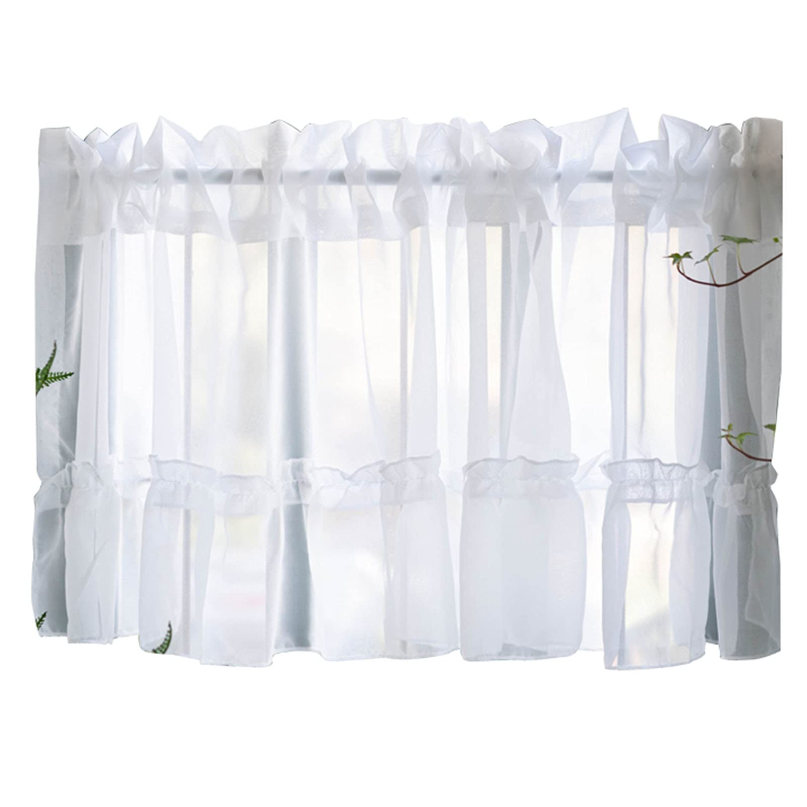 Rideaux translucides blancs courts pour decoration de petite fenetre