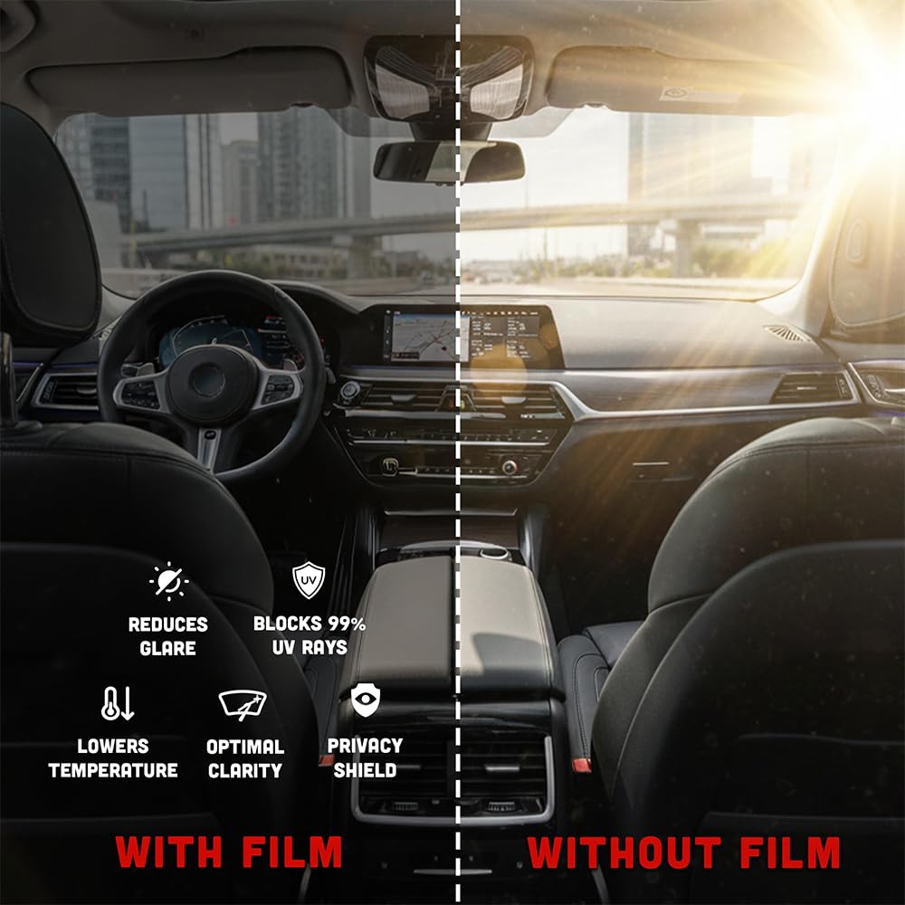Film Teinté Nano Carbone Pour Voiture - 24 Pouces X 100 Pieds, 20% VLT, Anti-chaleur