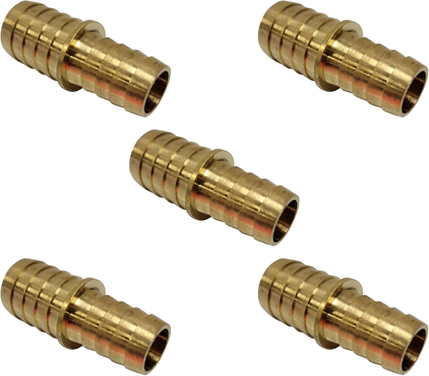 3/4 X 5/8 Hose ID Brass Barb Reducer SPLICER Fitting Fuel / AIR / Water / Oil / Gas / WOG (Qty 5)