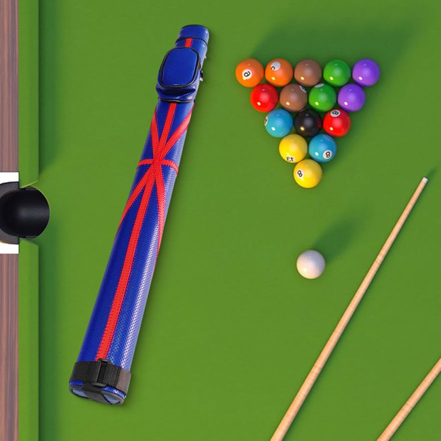Pool Cue Carrying Case Billiard Pool Cue Bag Adjustable Shoulder Strap Accessory Pool Cue Storage Pouch for Outdoor Snooker