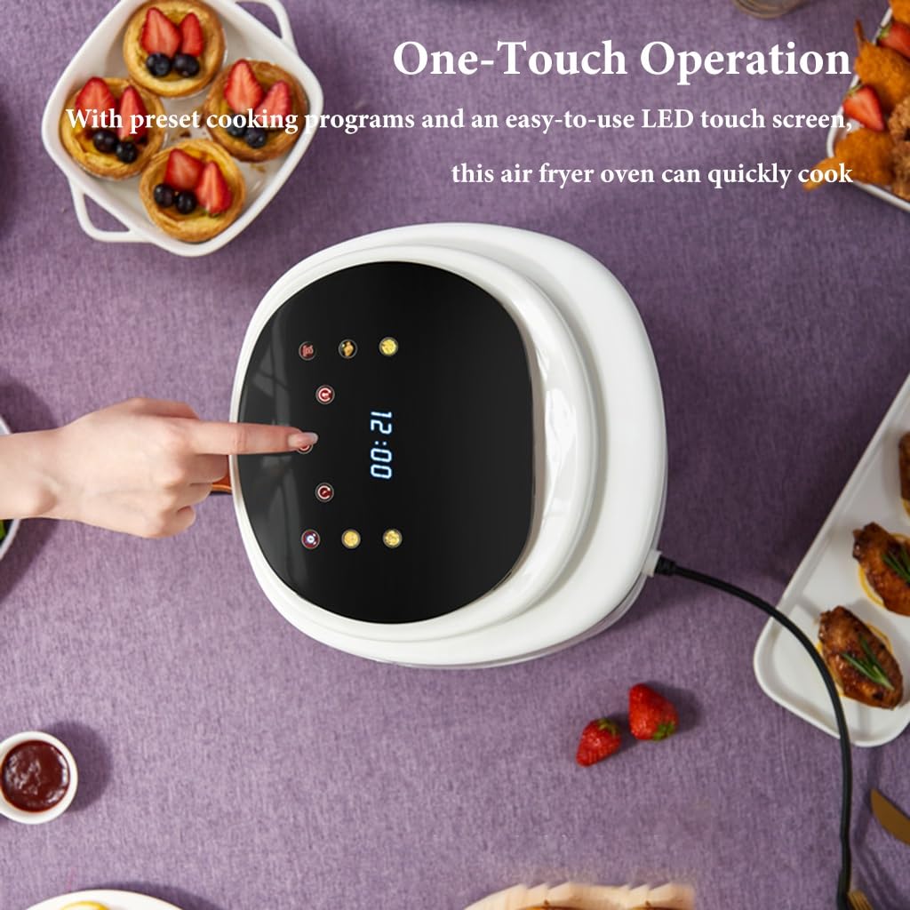 Frytkownice Powietrzne 8 L Z Predefiniowanymi Menu, Elektryczne Frytkownice Powietrzne, Piekarnik Z Ekranem Dotykowym Lcd Do Szybkiego I Łatwego Przygotowywania Posiłków,/Blue-220V