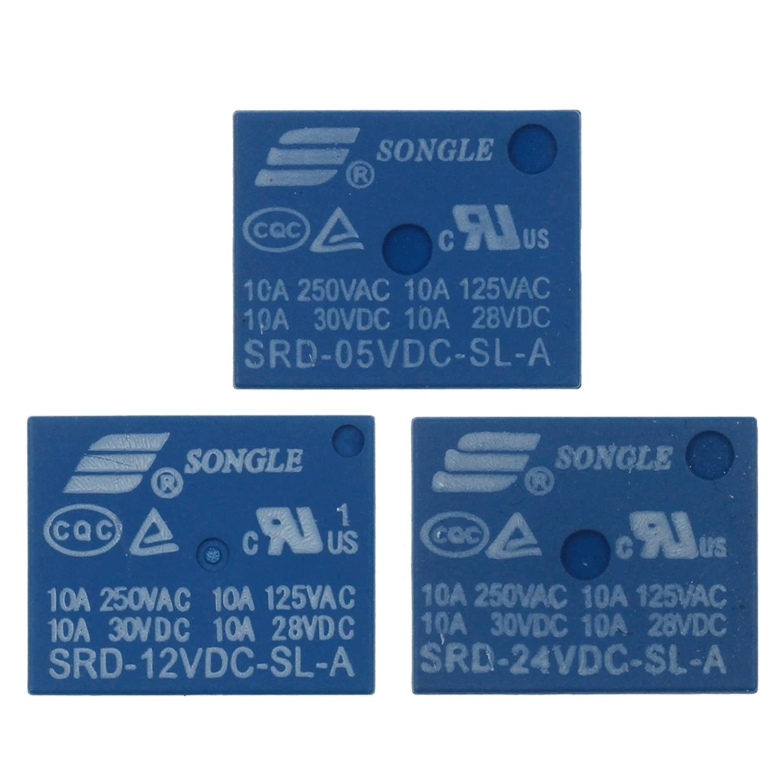 5PCS DC SONGLE Leistungsrelais SRD-05VDC-SL-A SRD-12VDC-SL-A SRD-24VDC-SL-A 05V 12V 24V 10A 250VAC 4PIN T73 Ersatzteile (Size : SRD-12VDC-SL-A)