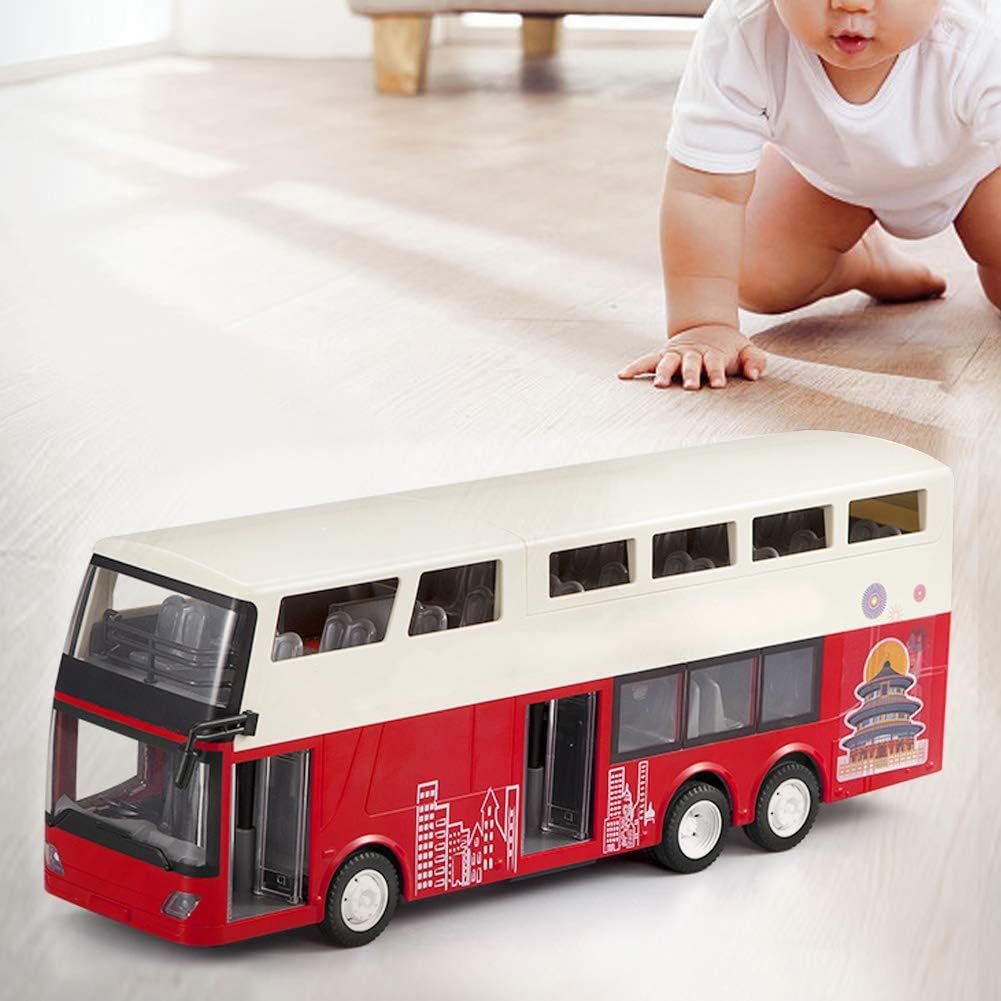 Bus Spielzeug, 1:18 Fernbedienung Doppeldecker Sightseeing Bus Wiederaufladbares Modell mit Niedlichen Aufklebern