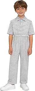Adaptive Clothing for Kids Boys Special Needs Anti-strip Romper with Back Zipper Strip Short Sleeve Jumpsuit
