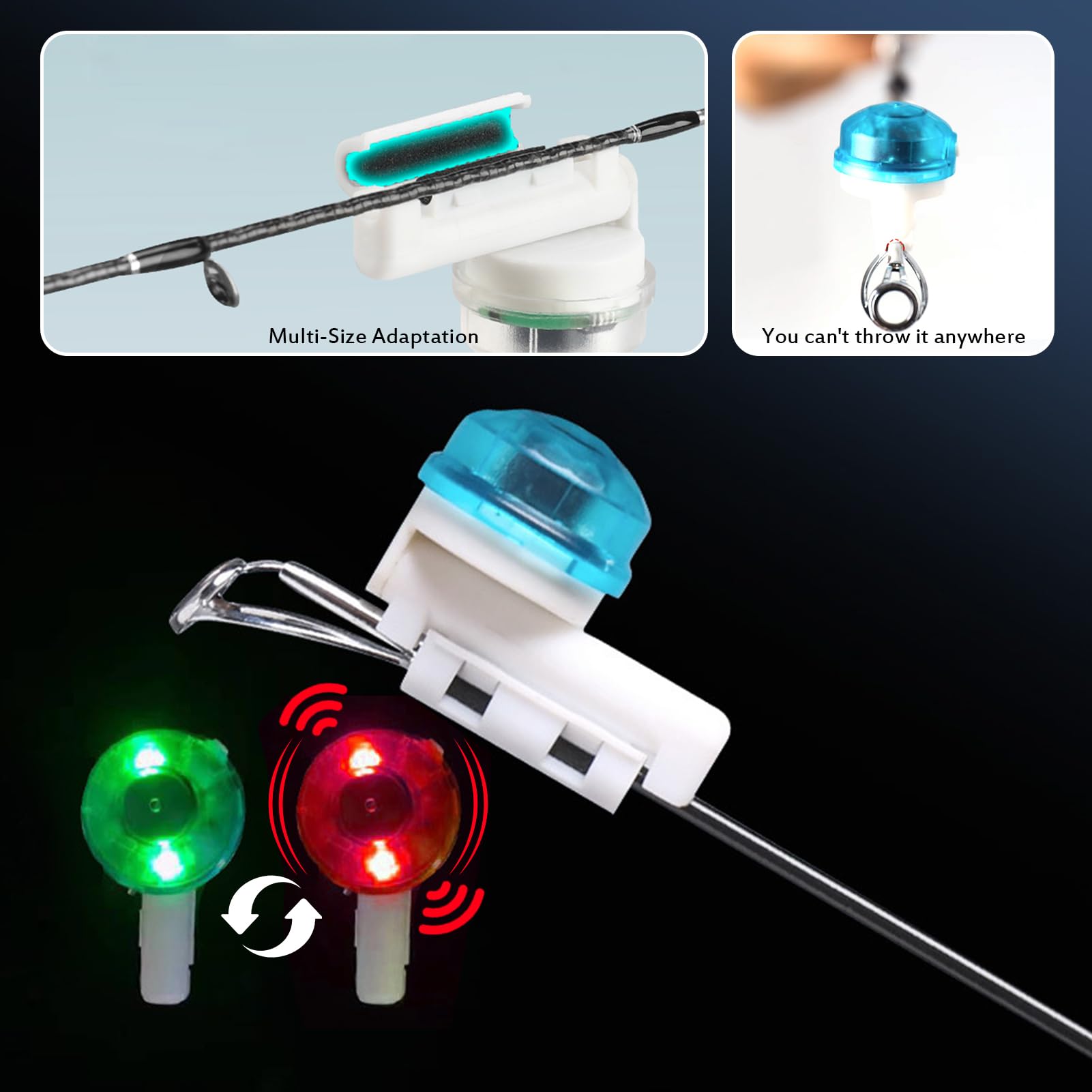 Bissanzeiger Angeln | Bissanzeiger Mit LED Light Strike | Elektronische Bissanzeige Mit Bewegungssensor | Angelzubehör Led Posen Angeln Mit Bissanzeiger Für Nachtangeln Oder Meeresangeln