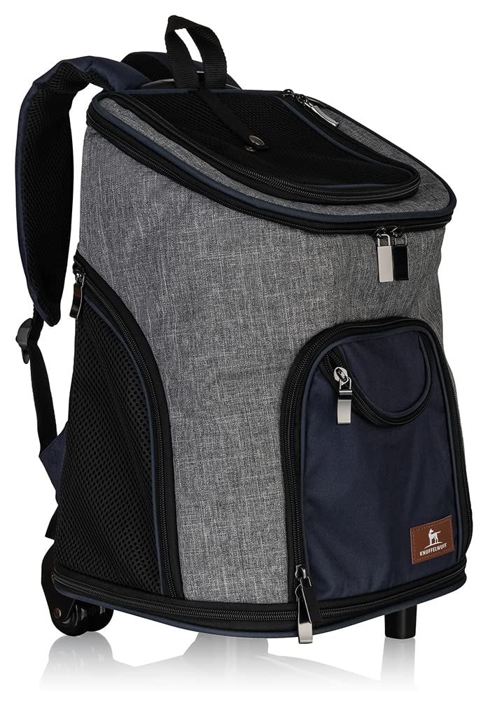 Knuffelwuff Hunderucksack Trolley faltbar 2 in 1 mit Rollen und Griff 33x30x50cm