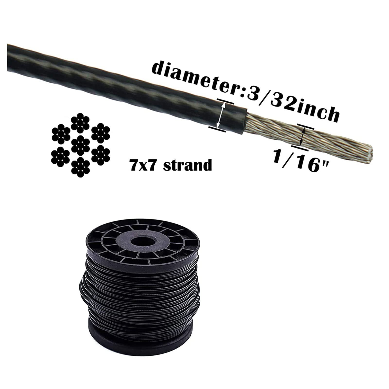 Câble Acier Gainé Vinyle 10m + 20 Manchons - Pour Suspensions, Décorations, Corde à Linge... - 8