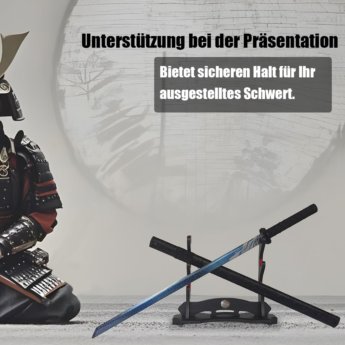 3-stöckiger Samurai-Schwertständer 3 Tier Katana Stand, Samurai Schwert Halter, schwarzes Schwert Berg, große Größe Schwert Stand, Schwert Display für Cosplay Blade Rack.