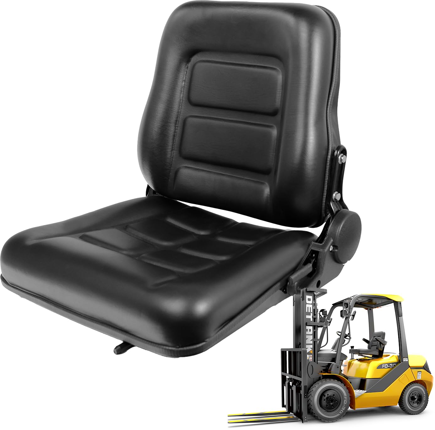 Photo 1 of **MISSING PARTS**READ NOTES**
Universal Forklift Seat with Adjustable Backrest - Replacement Forklift Seat