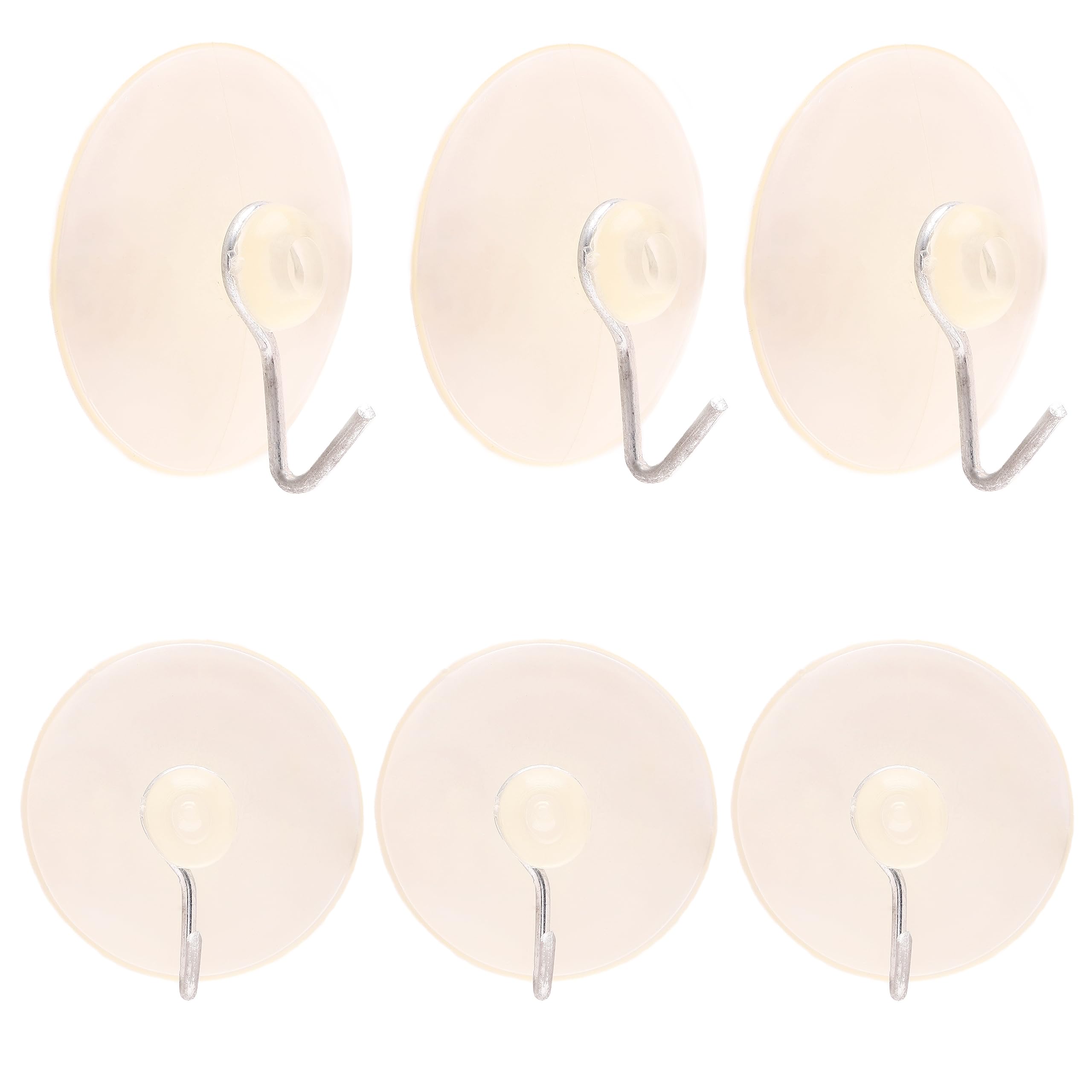 Toyland® Pack of 6-3.5cm Clear Suction Hooks - Multi Purpose Reusable Storage Hooks - Christmas Hanging Accessories