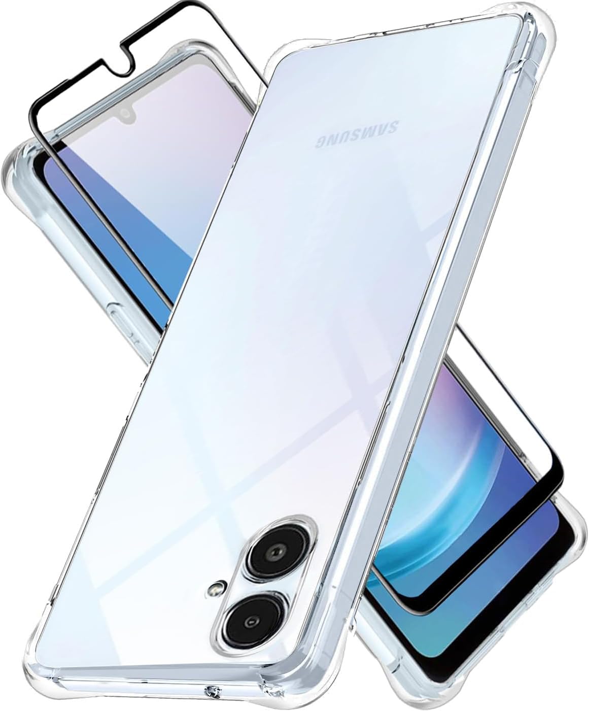 LAYJOY 対応 Galaxy A25 5G SC-53F SCG33 ケース ガラスフィルム付き 耐衝撃 透明 ソフトTPU ギャラクシーa25 5G カバー [米軍MIL規格取得 レンズ保護 角保護強化 衝撃吸収]「ストラップホール付き」（クリア）