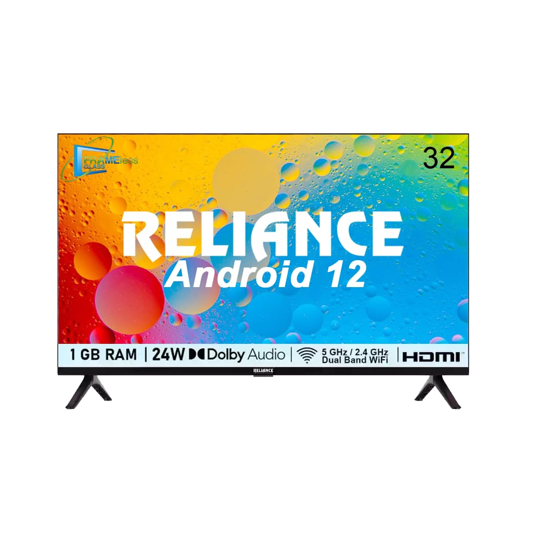 Reliance 81 cm (32 inch) HD Ready LED Smart TV with Android 12, 1GB RAM with 8 GB Storage & Frameless Design (B0C23Q1MRJ) Amazon Price History, Amazon Price Tracker