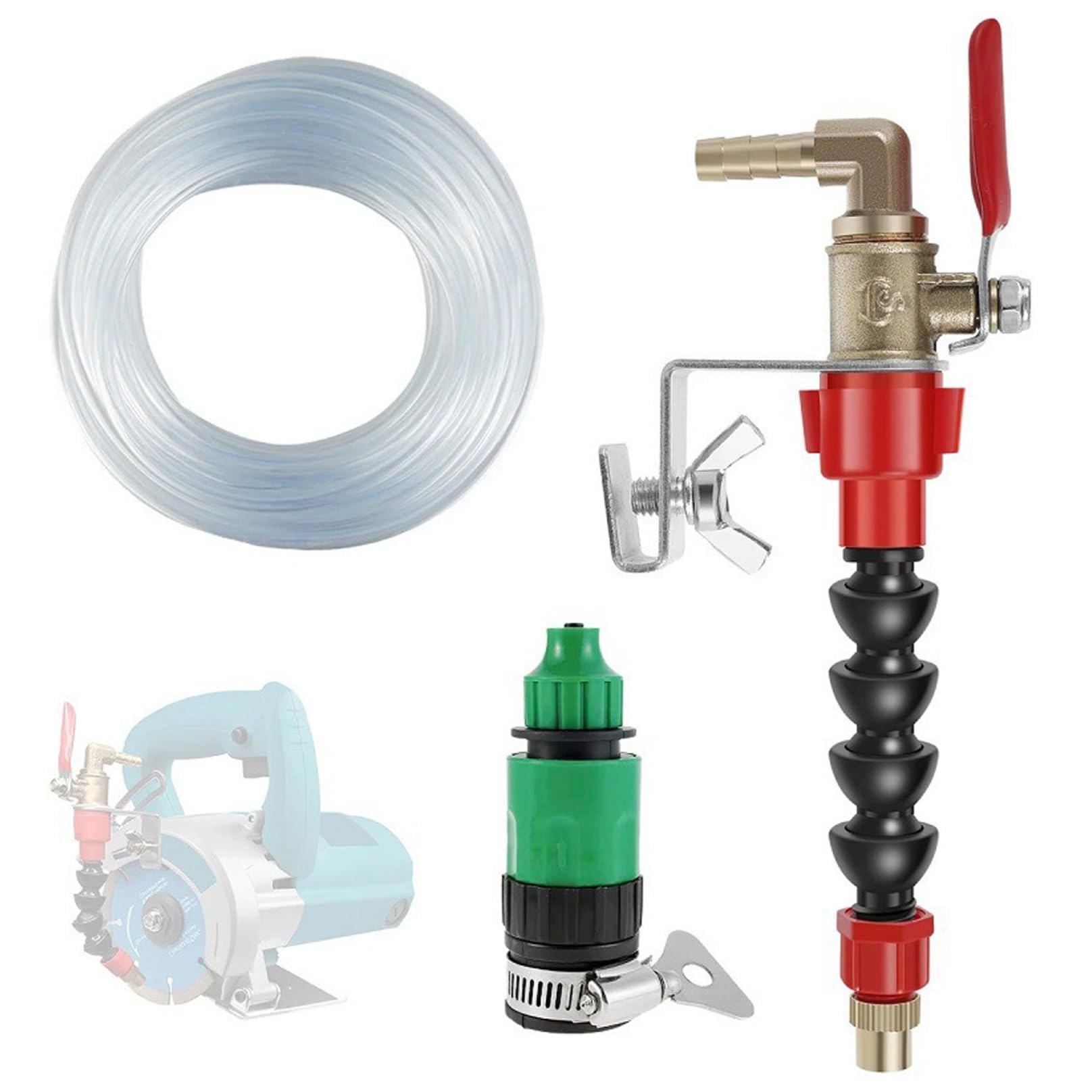Cutting Machine Misting System Water Sprayer - Dual Mode Dust Remover & Coolant Sprayer with 5m Hose & Connector for Angle Grinder, Cooling, Dust Control