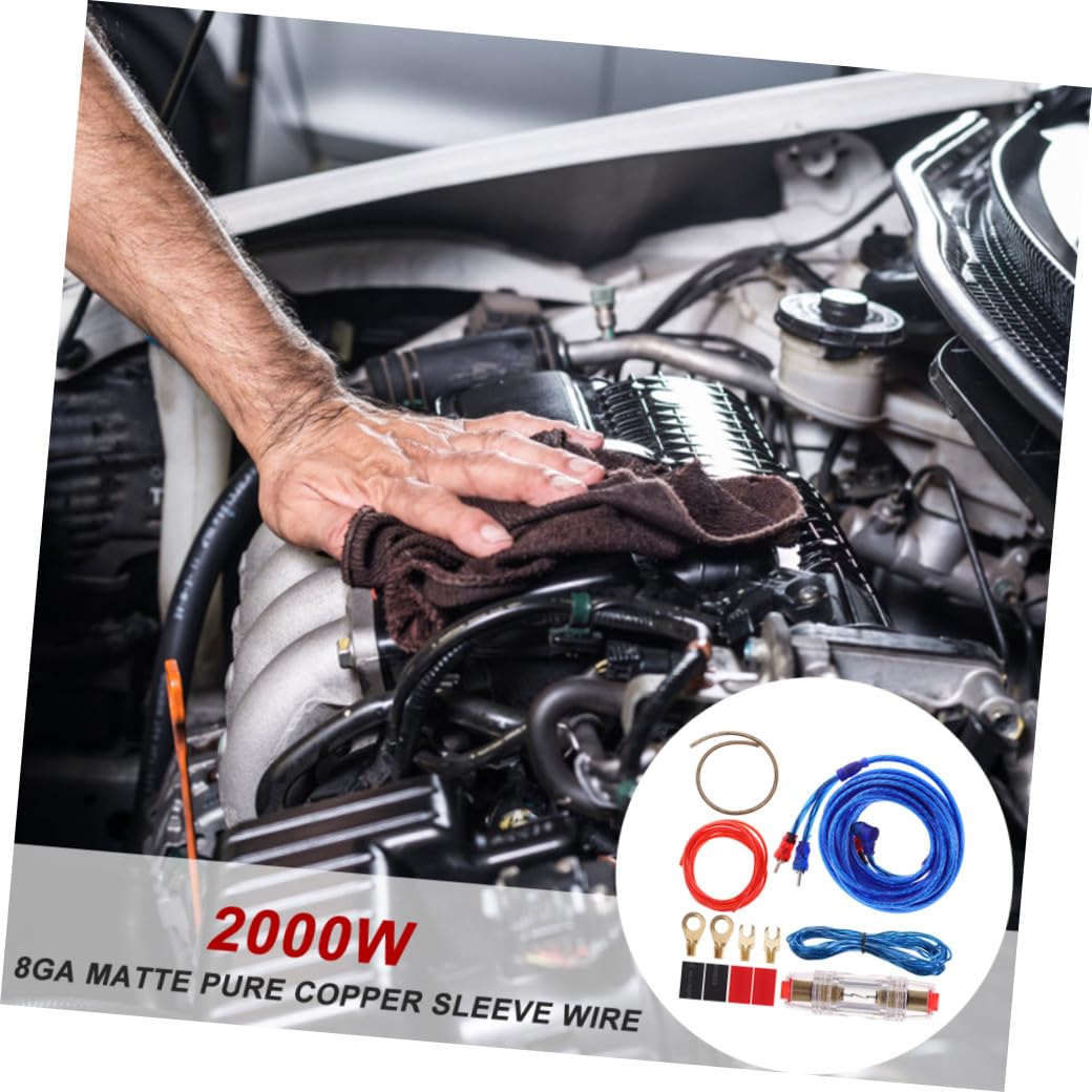 Abaodam Verstärker Installationskabel 8Ga aus Kupfer Komplettes Einbau Satz für Autozubehör Installieren für Verstärker und Subwoofer